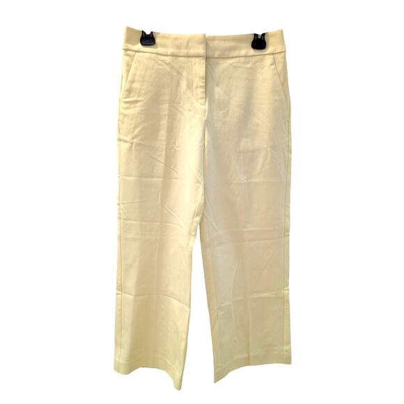 LOFT Outlet Womens 4 Pastel Yellow Cropped Pants High Rise Slim Wide Leg Summer - Picture 1 of 8